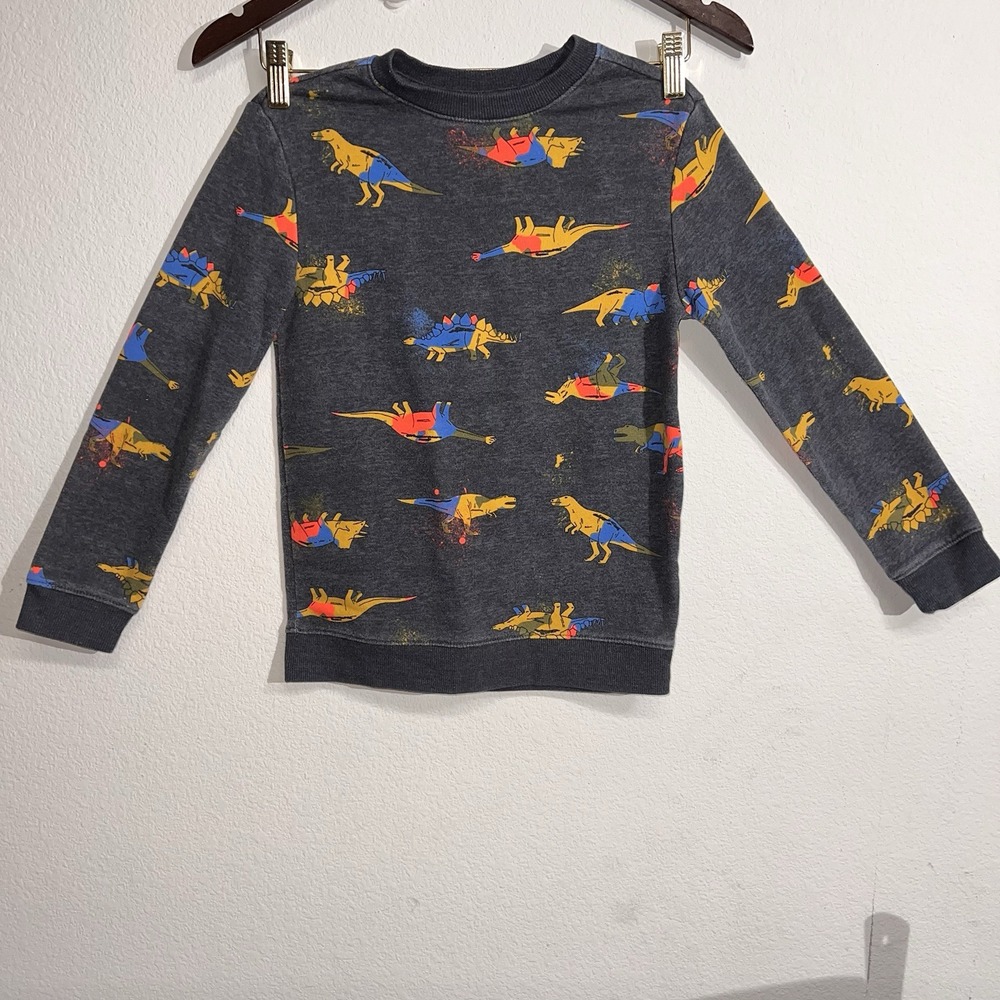 Cat & Jack‎ Boys Multicolored Dinosaur Pullover Winter Sweater Size Small 6/7